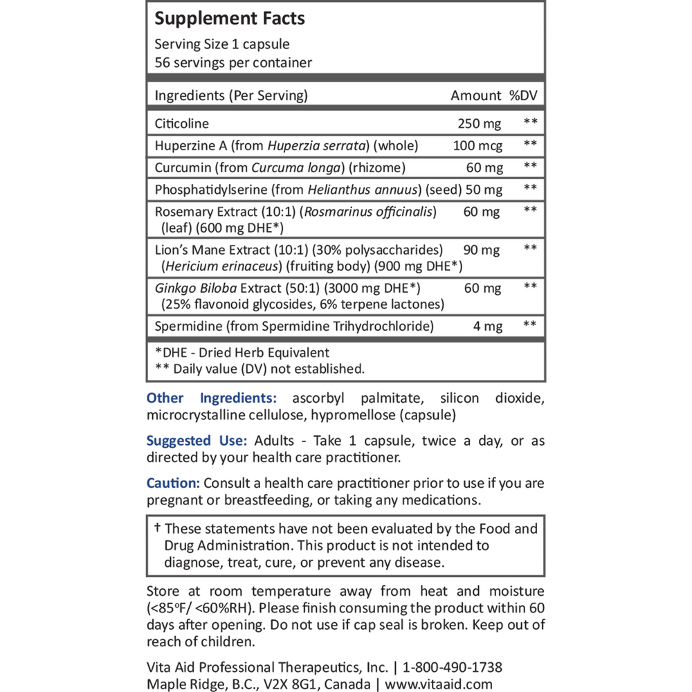 CogniForte
Vita Aid Professional Therapeutics

56 capsules